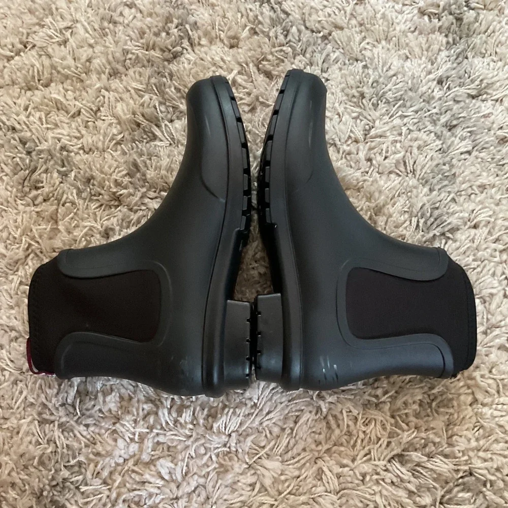 US Polo Assn Veena Women Black Ankle Rain Boots Size 6.5 Matte Waterproof NW9004